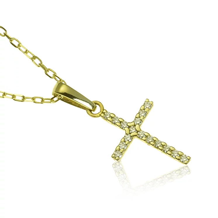 Zlatý prívesok s diamantmi krížik Zlatý prívesok s diamantmi krížik