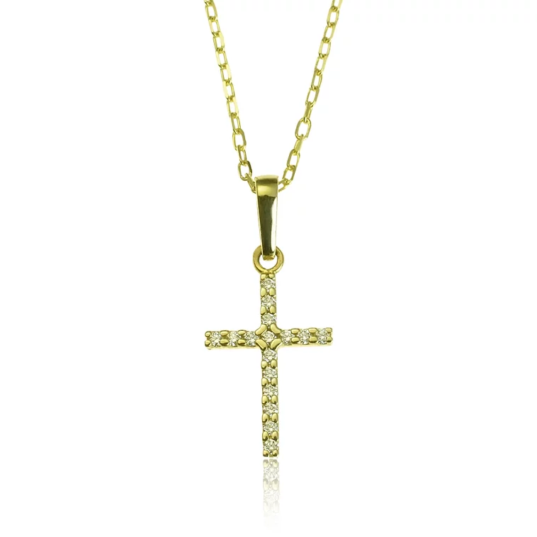 Zlatý prívesok s diamantmi krížik Zlatý prívesok s diamantmi krížik