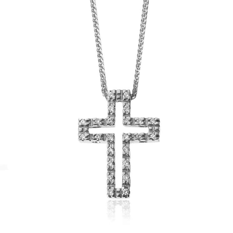 Zlatý prívesok s diamantmi krížik Zlatý prívesok s diamantmi krížik