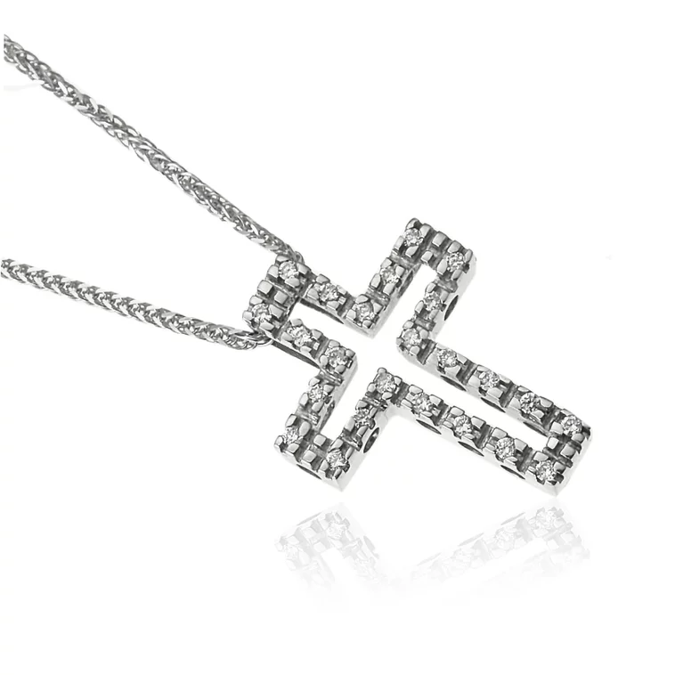 Zlatý prívesok s diamantmi krížik Zlatý prívesok s diamantmi krížik