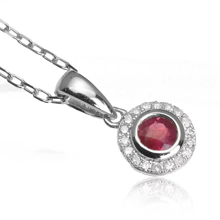 Zlatý prívesok s rubínom a diamantmi Zlatý prívesok s rubínom a diamantmi
