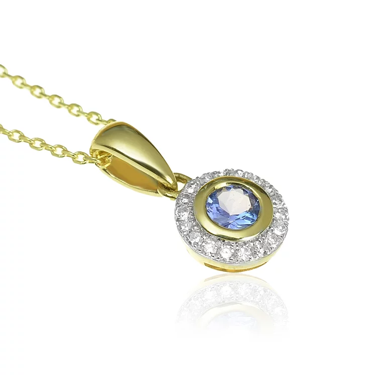 Zlatý prívesok s tanzanitom a diamantmi Zlatý prívesok s tanzanitom a diamantmi