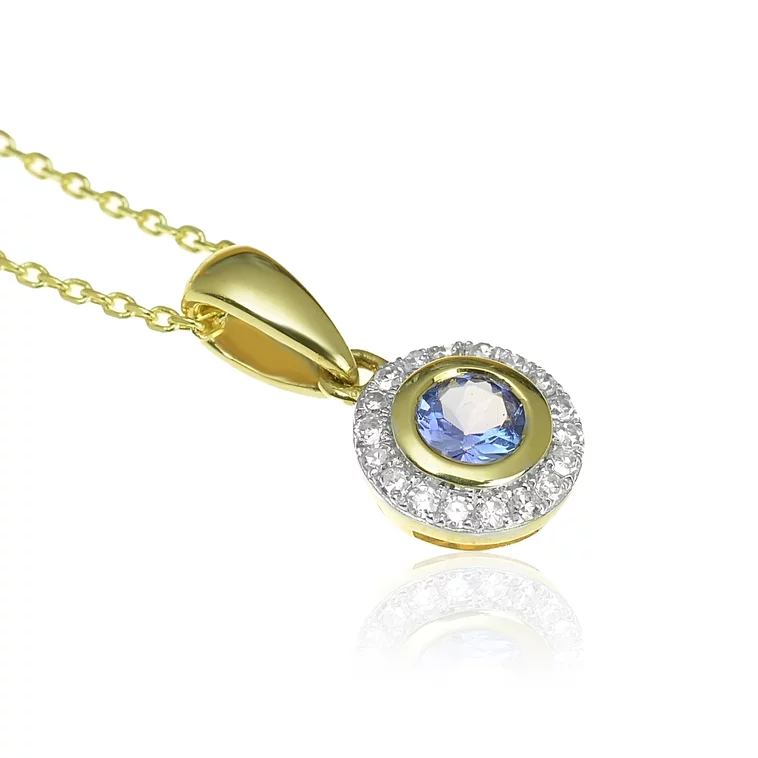 Zlatý prívesok s tanzanitom a diamantmi Zlatý prívesok s tanzanitom a diamantmi