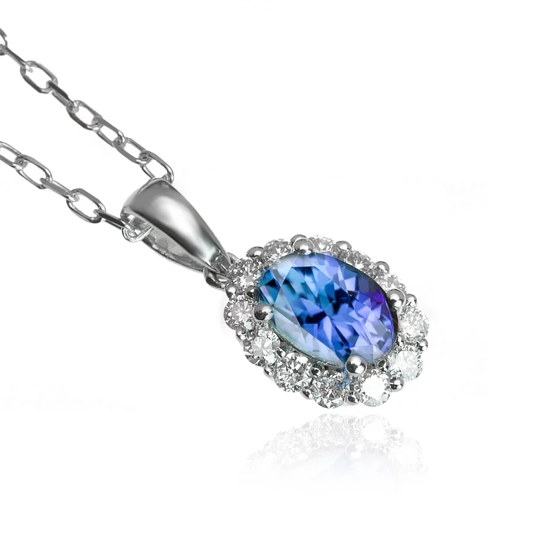 Zlatý prívesok s tanzanitom a diamantmi Zlatý prívesok s tanzanitom a diamantmi