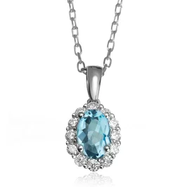 Zlatý prívesok s topásom a diamantmi Zlatý prívesok s topásom a diamantmi