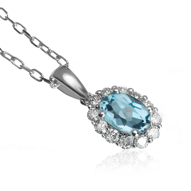 Zlatý prívesok s topásom a diamantmi Zlatý prívesok s topásom a diamantmi