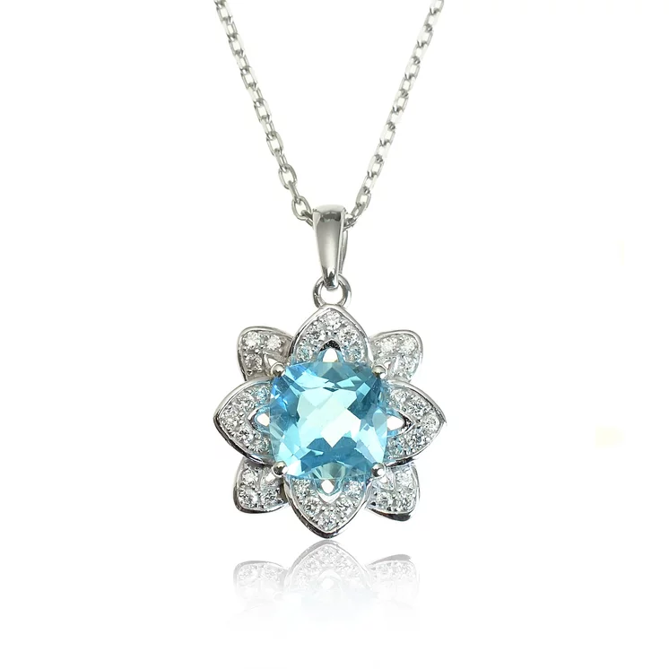 Zlatý prívesok s topásom a diamantmi Sky flower Zlatý prívesok s topásom a diamantmi Sky flower