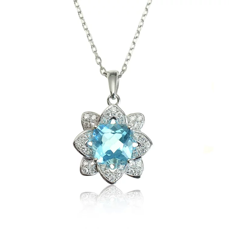 Zlatý prívesok s topásom a diamantmi Sky flower Zlatý prívesok s topásom a diamantmi Sky flower