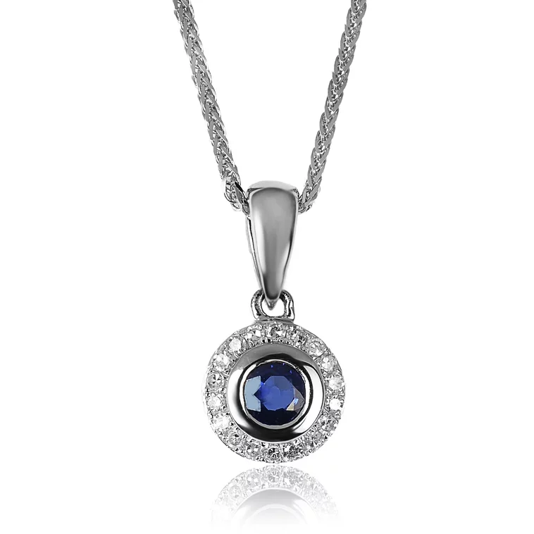 Zlatý prívesok so zafírom a diamantmi Zlatý prívesok so zafírom a diamantmi