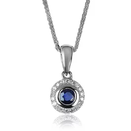 Zlatý prívesok so zafírom a diamantmi Zlatý prívesok so zafírom a diamantmi