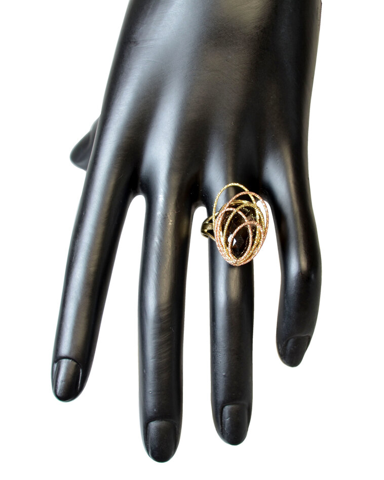 Zlatý prsteň Brown gem so záhnedou