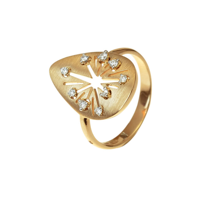 Zlatý prsteň Moraglione 1922 s diamantmi