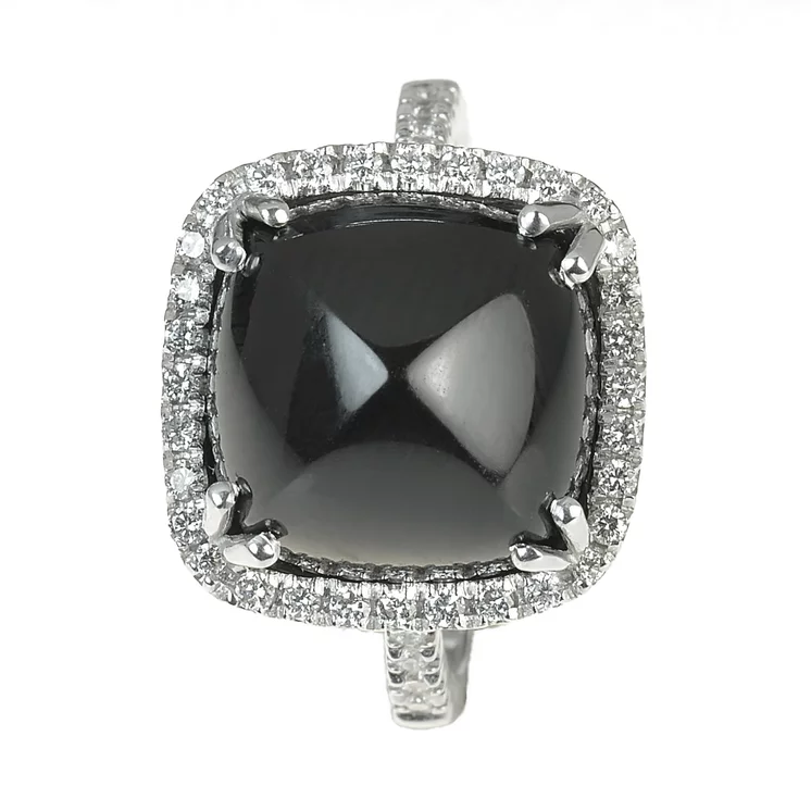 Zlatý prsteň Moraglione 1922 s ónyxom a diamantmi Zlatý prsteň Moraglione 1922 s ónyxom a diamantmi