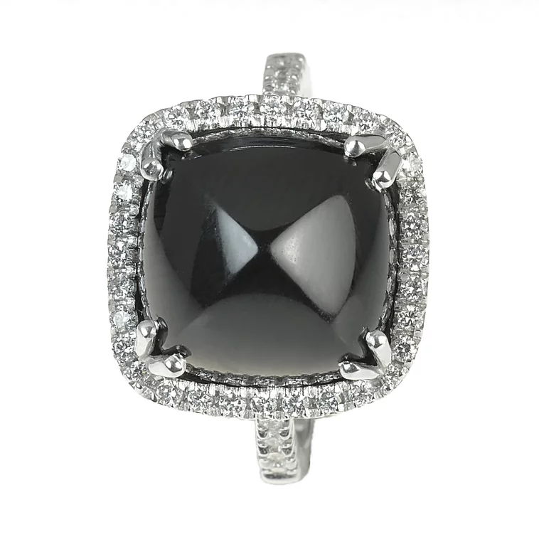 Zlatý prsteň Moraglione 1922 s ónyxom a diamantmi Zlatý prsteň Moraglione 1922 s ónyxom a diamantmi