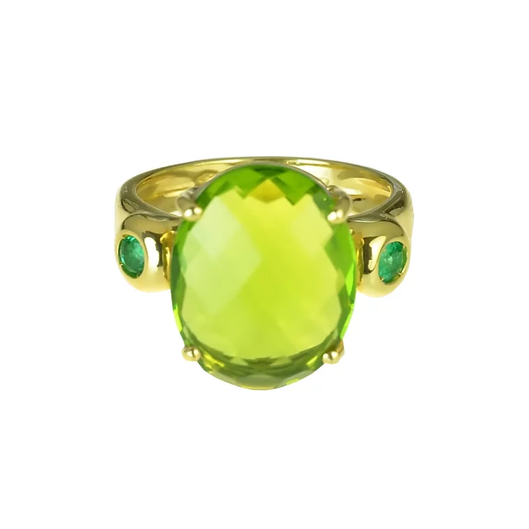 Zlatý prsteň Moraglione 1922 s peridotom a smaragdami Zlatý prsteň Moraglione 1922 s peridotom a smaragdami