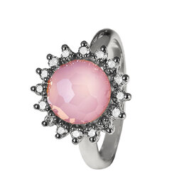 Zlatý prsteň Moraglione 1922 s ruženínom, perleťou a diamantmi