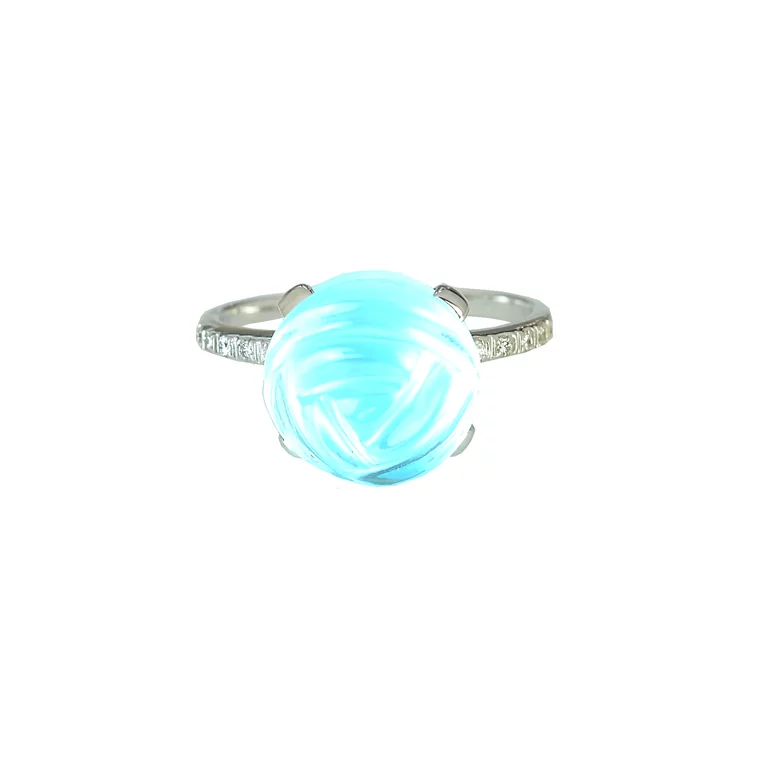 Zlatý prsteň Moraglione 1922 s topásom perleťou a diamantmi Zlatý prsteň Moraglione 1922 s topásom perleťou a diamantmi