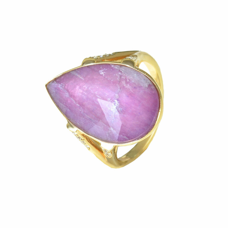 Zlatý prsteň Moraglione 1922 s turmalínom a diamantmi