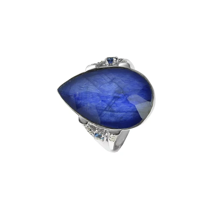 Zlatý prsteň Moraglione 1922 so zafírmi a diamantmi Zlatý prsteň Moraglione 1922 so zafírmi a diamantmi