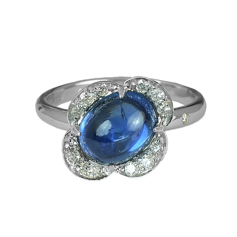 Zlatý prsteň Moraglione 1922 so zafírom a diamantmi Zlatý prsteň Moraglione 1922 so zafírom a diamantmi