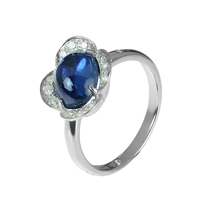 Zlatý prsteň Moraglione 1922 so zafírom a diamantmi Zlatý prsteň Moraglione 1922 so zafírom a diamantmi