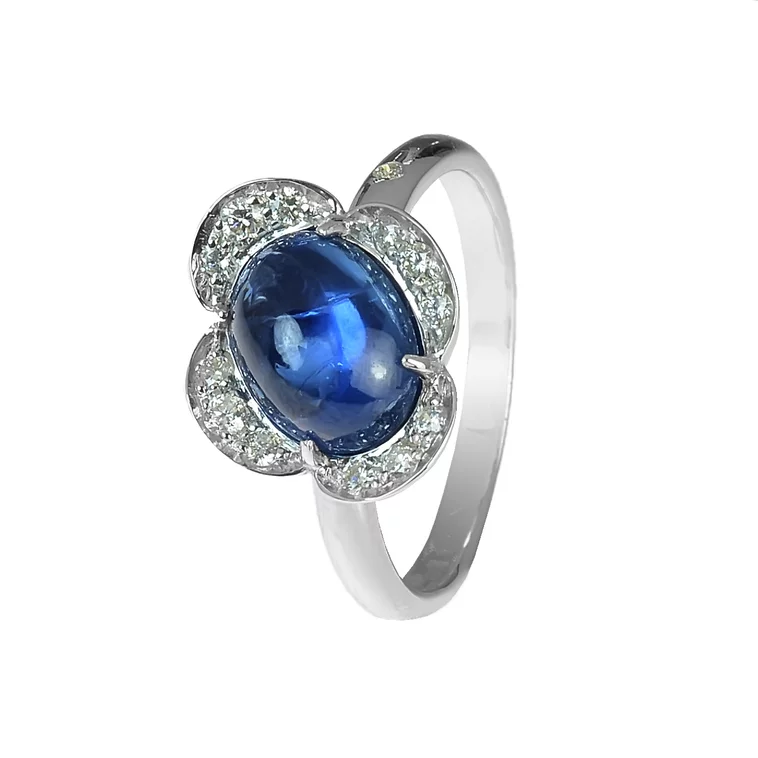 Zlatý prsteň Moraglione 1922 so zafírom a diamantmi Zlatý prsteň Moraglione 1922 so zafírom a diamantmi