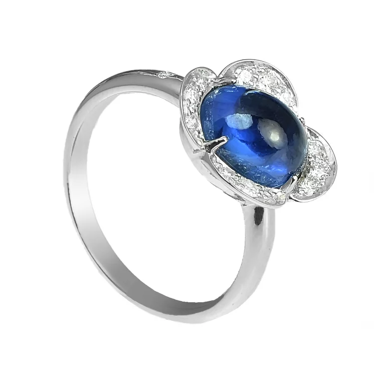 Zlatý prsteň Moraglione 1922 so zafírom a diamantmi Zlatý prsteň Moraglione 1922 so zafírom a diamantmi