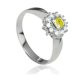 Zlatý prsteň s Fancy Yellow diamantom Zlatý prsteň s Fancy Yellow diamantom