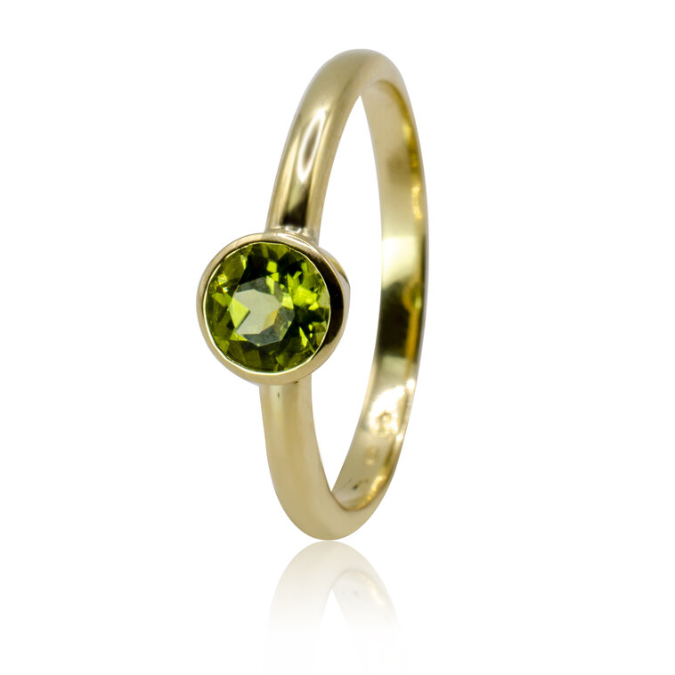 Zlatý prsteň s olivínom LRG707.KL