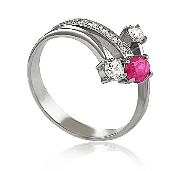 Zlatý prsteň s rubínom a diamantmi Zlatý prsteň s rubínom a diamantmi