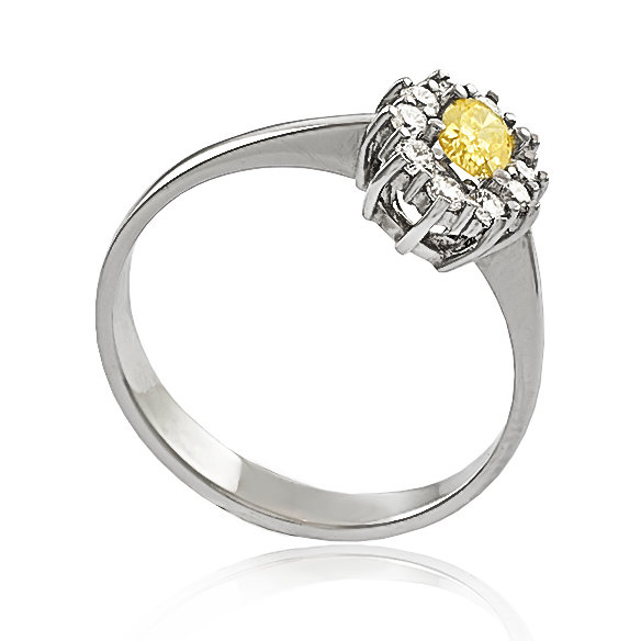 Zlatý prsteň so žltým diamantom