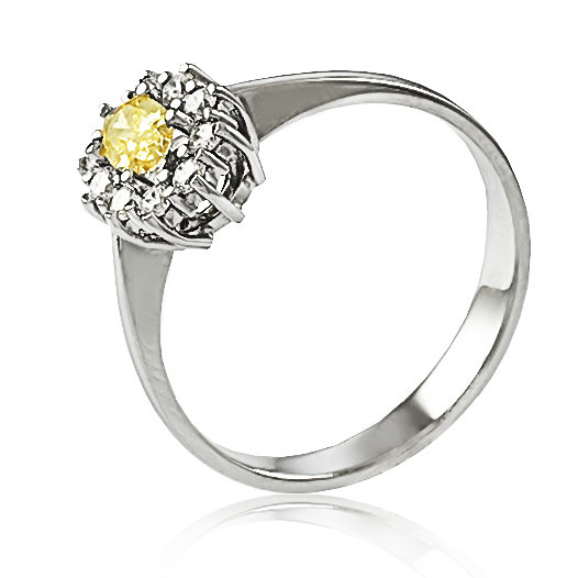Zlatý prsteň so žltým diamantom
