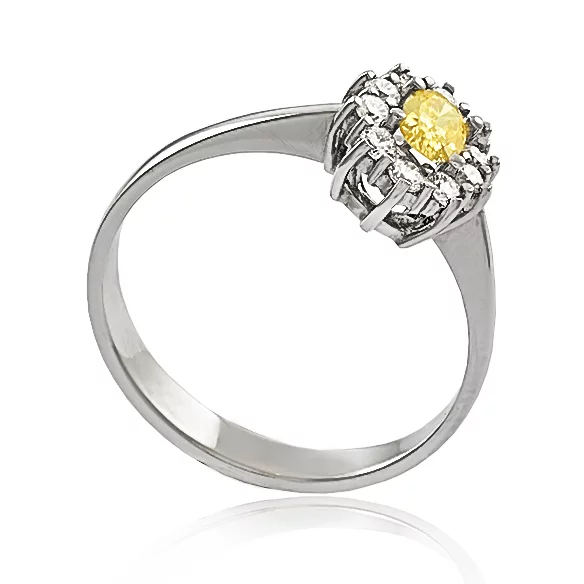 Zlatý prsteň so žltým diamantom Zlatý prsteň so žltým diamantom