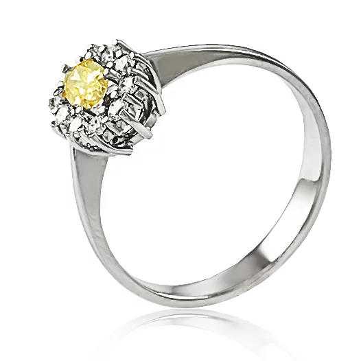 Zlatý prsteň so žltým diamantom Zlatý prsteň so žltým diamantom